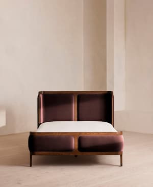 Belsa Bed - Queen - Velvet - Aubergine - US - Hover Image