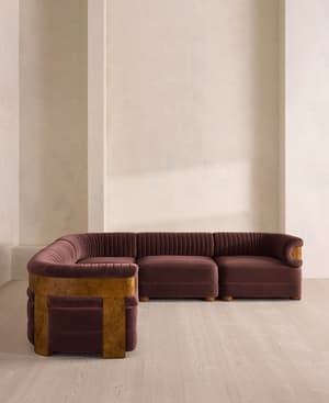 Caleb Modular Sofa - Corner Sofa - Velvet - Aubergine - Dark Burl - UK - Hover Image