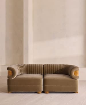 Caleb Sectional Sofa - Three Seater - Velvet - Truffle - Dark Burl - US - Listing Image