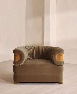 Caleb Armchair - Dark Burl - Velvet - Truffle - US - Hover Image