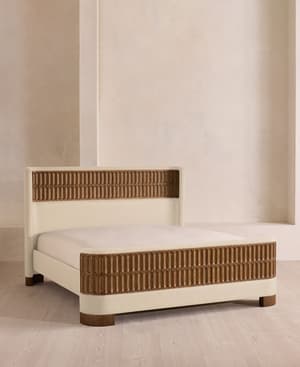 Devon Bed - Queen - Linen - Bisque - US - Listing Image