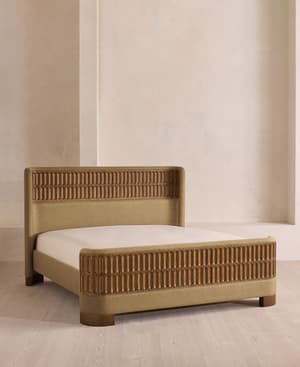 Devon Bed - King - Linen - Wheat - Listing Image
