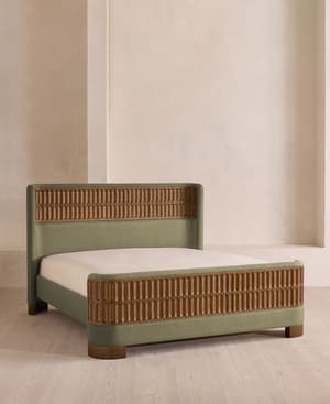 Devon Bed - Queen - Linen - Sage - US - Listing Image