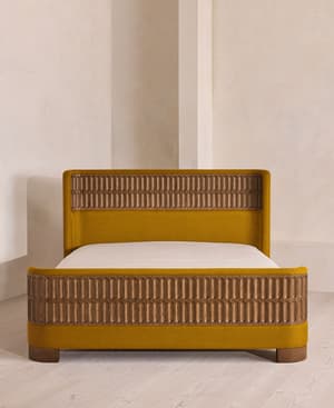 Devon Bed - King - Linen - Turmeric - UK - Hover Image