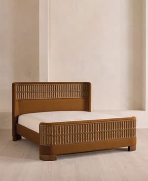 Devon Bed - King - Linen - Terracotta - UK - Listing Image
