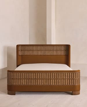 Devon Bed - Queen - Linen - Terracotta - US - Hover Image