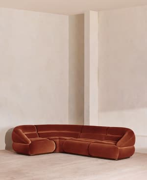 Edison Modular Sofa - L-Shape Sofa - Velvet - Rust UK - Listing Image