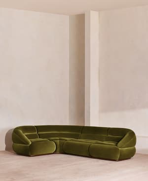 Edison Modular Sofa - L-Shape Sofa - Velvet - Olive UK - Listing Image