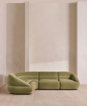 Edison Modular Sofa - L-Shape Sofa - Velvet - Lichen UK - Hover Image