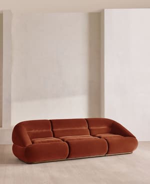 Edison Modular Sofa - Four Seater - Velvet - Rust UK - Hover Image