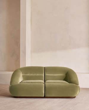 Edison Modular Sofa - Three Seater - Velvet - Lichen UK - Listing Image