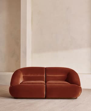 Edison Sectional Sofa - Three Seater - Velvet - Rust US - Listing Image