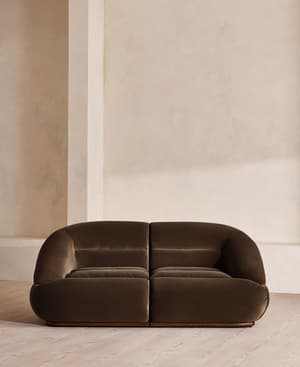 Edison Sectional Sofa - Three Seater - Velvet - Chocolate US - Listing Image