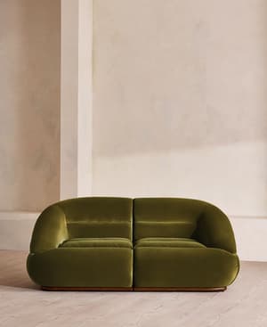 Edison Sectional Sofa - Three Seater - Velvet - Olive US - Listing Image