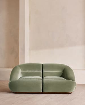 Edison Sectional Sofa - Three Seater - Velvet - Seafoam US - Listing Image
