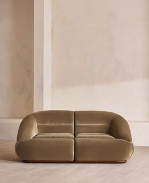 Edison Sectional Sofa - Three Seater - Velvet - Truffle US - Listing Image