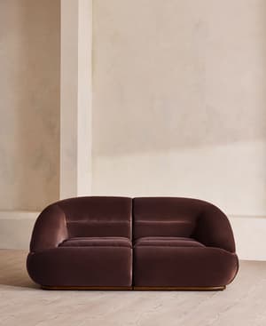 Edison Modular Sofa - Three Seater - Velvet - Aubergine UK - Listing Image