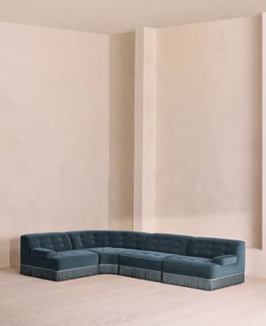 Elowen Modular Sofa - L-Shape Sofa - Velvet - Grey Blue UK - Listing Image