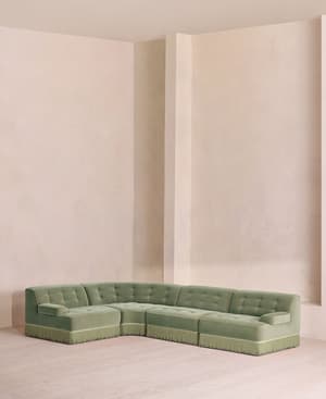 Elowen Sectional Sofa - L-Shape Sofa - Velvet - Seafoam - US - Listing Image