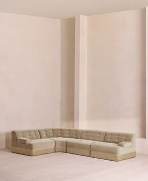 Elowen Sectional Sofa - L-Shape Sofa - Velvet - Oyster - US - Listing Image