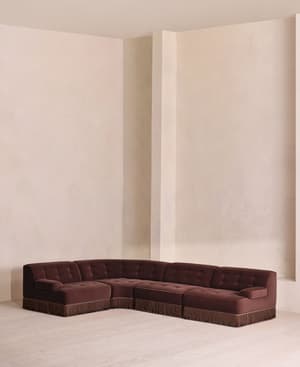Elowen Sectional Sofa - L-Shape Sofa - Velvet - Aubergine - US - Listing Image