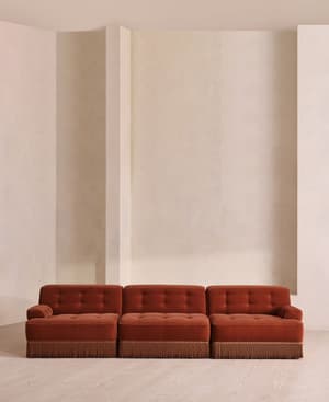 Elowen Modular Sofa - Four Seater - Velvet - Rust UK - Hover Image