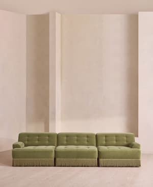Elowen Modular Sofa - Four Seater - Velvet - Lichen UK - Hover Image