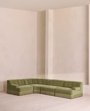 Elowen Modular Sofa - L-Shape Sofa - Velvet - Lichen UK - Listing Image