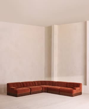 Elowen Modular Sofa - Corner Sofa - Velvet - Rust UK - Listing Image