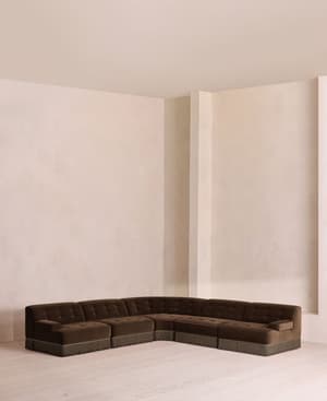Elowen Sectional Sofa - Corner Sofa - Velvet - Chocolate US - Listing Image