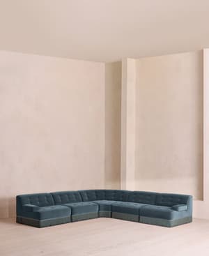 Elowen Sectional Sofa - Corner Sofa - Velvet - Grey Blue US - Listing Image