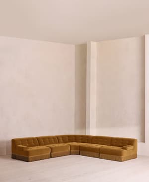 Elowen Sectional Sofa - Corner Sofa - Velvet - Mustard US - Listing Image