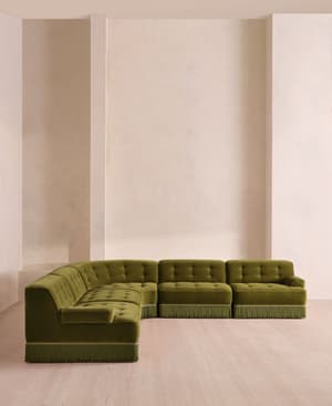 Elowen Modular Sofa - Corner Sofa - Velvet - Olive UK - Hover Image
