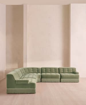 Elowen Modular Sofa - Corner Sofa - Velvet - Seafoam - UK - Hover Image
