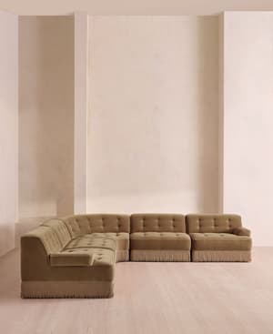 Elowen Modular Sofa - Corner Sofa - Velvet - Truffle - UK - Hover Image