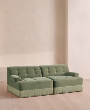 Elowen Modular Sofa - Three Seater - Velvet - Seafoam - UK - Hover Image