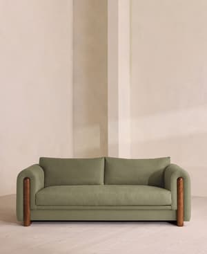 Farrell Three Seater Sofa - Linen - Sage - Hover Image