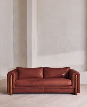 Farrell Three Seater Sofa - Leather - Sangria - UK - Listing Image