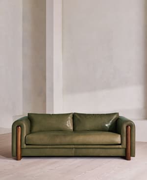 Farrell Three Seater Sofa - Leather - Moss - UK - Listing Image
