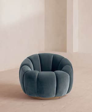 Garret Armchair - Velvet - Grey Blue - Hover Image