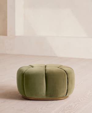 Garret Footstool - Velvet ,Lichen - Hover Image