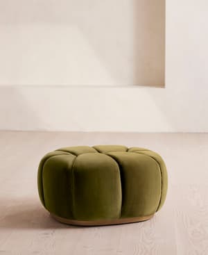 Garret Footstool - Velvet Olive - US - Listing Image