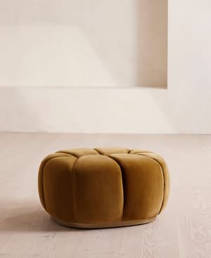 Garret Footstool - Velvet - Mustard - US - Listing Image