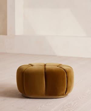 Garret Footstool - Velvet - Mustard - US - Hover Image