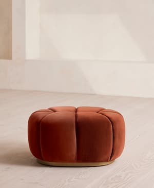 Garret Footstool - Velvet - Rust - US - Hover Image