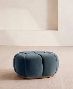 Garret Footstool - Velvet - Grey Blue - US - Listing Image