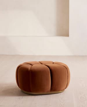 Garret Footstool - Velvet Cinnamon - UK - Listing Image