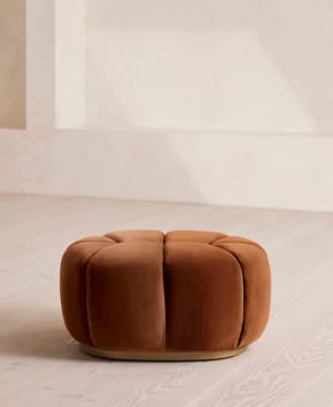 Garret Footstool - Velvet Cinnamon - UK - Hover Image