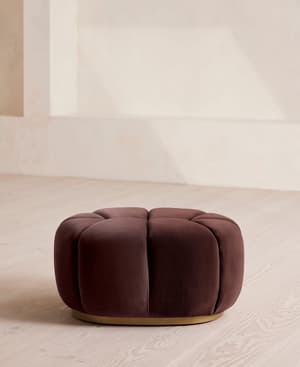 Garret Footstool - Velvet Aubergine - UK - Hover Image