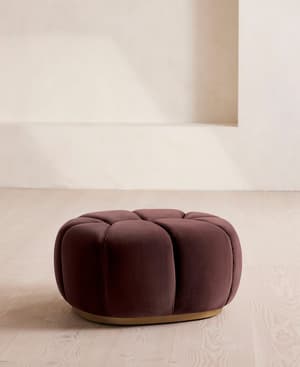 Garret Footstool - Velvet Aubergine - US - Listing Image